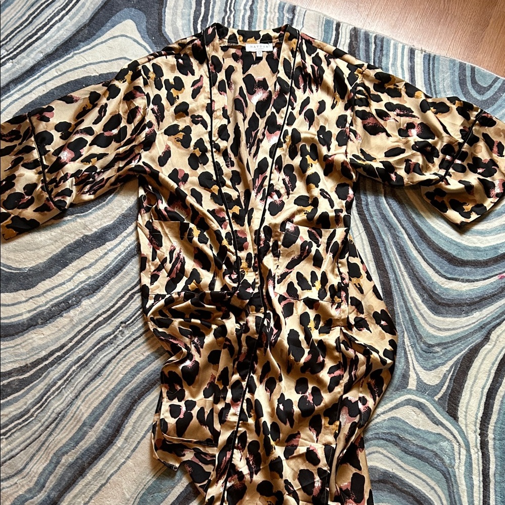 Hayden Leopard Print Kimono Robe
